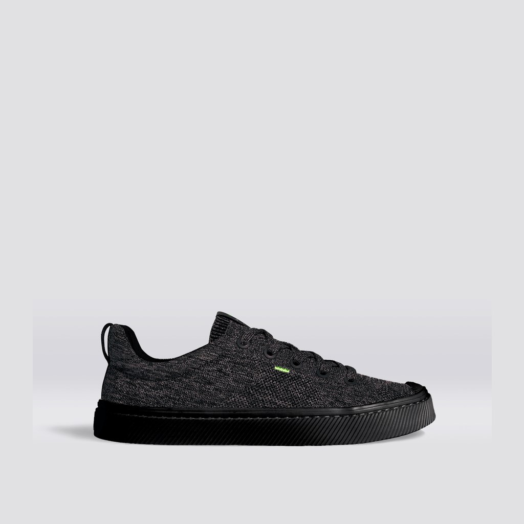 IBI Cariuma Low Top Bamboo Weave Knit Vegan Noir Femme | KFB-3185952